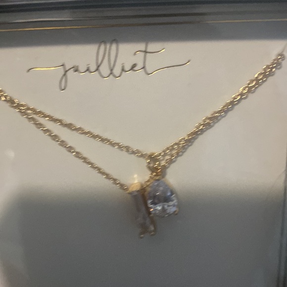 Julliet Layered Necklace With Cubic Zirconia NWT - Picture 2 of 4